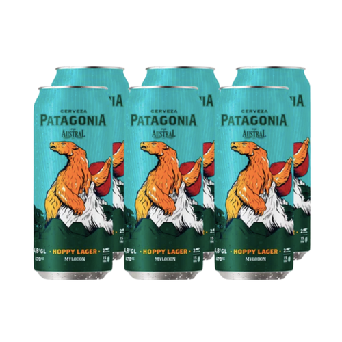 Cerveza Austral Patagonia Hoppy Lager 470cc x 6 unidades