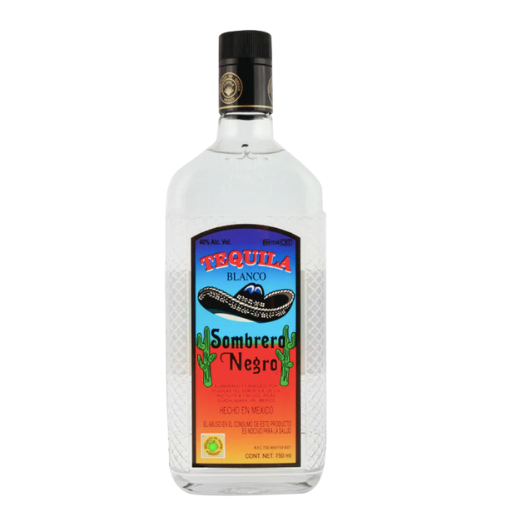 Tequila Sombrero Negro Blanco 750cc